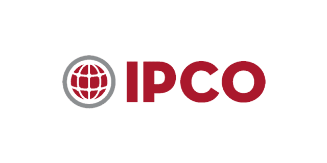 IPCO logo in grey and burgundy
